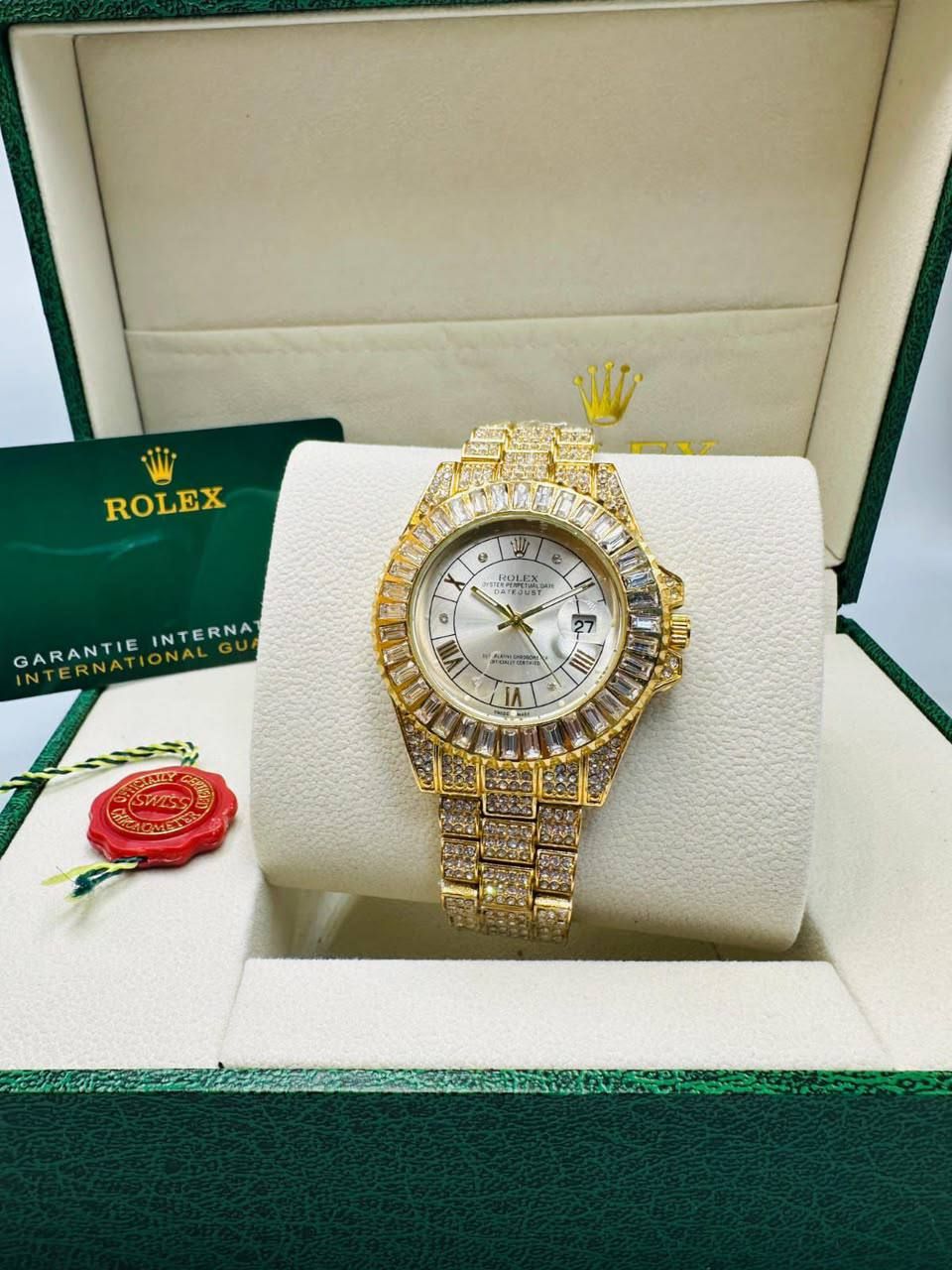 Luxury Fully Iced-Out Datejust Watch – Rolex-Inspired Masterpiece (Premium Copy 1) | D-E01 – Image 4