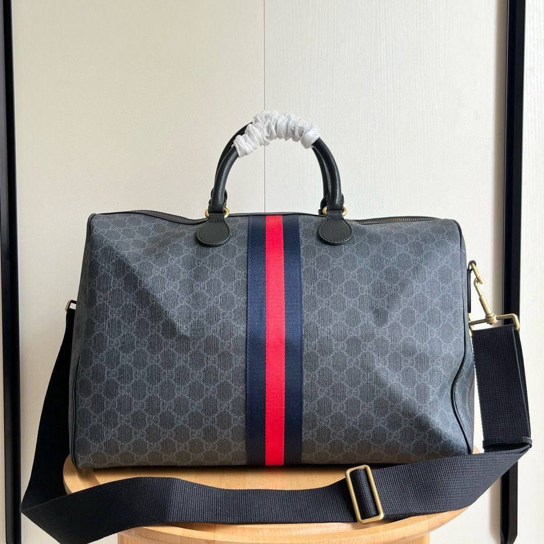 Classic Monogram Duffle Travel Bag with Signature Web Stripe – Premium Heritage Holdall | D-E15 – Image 5