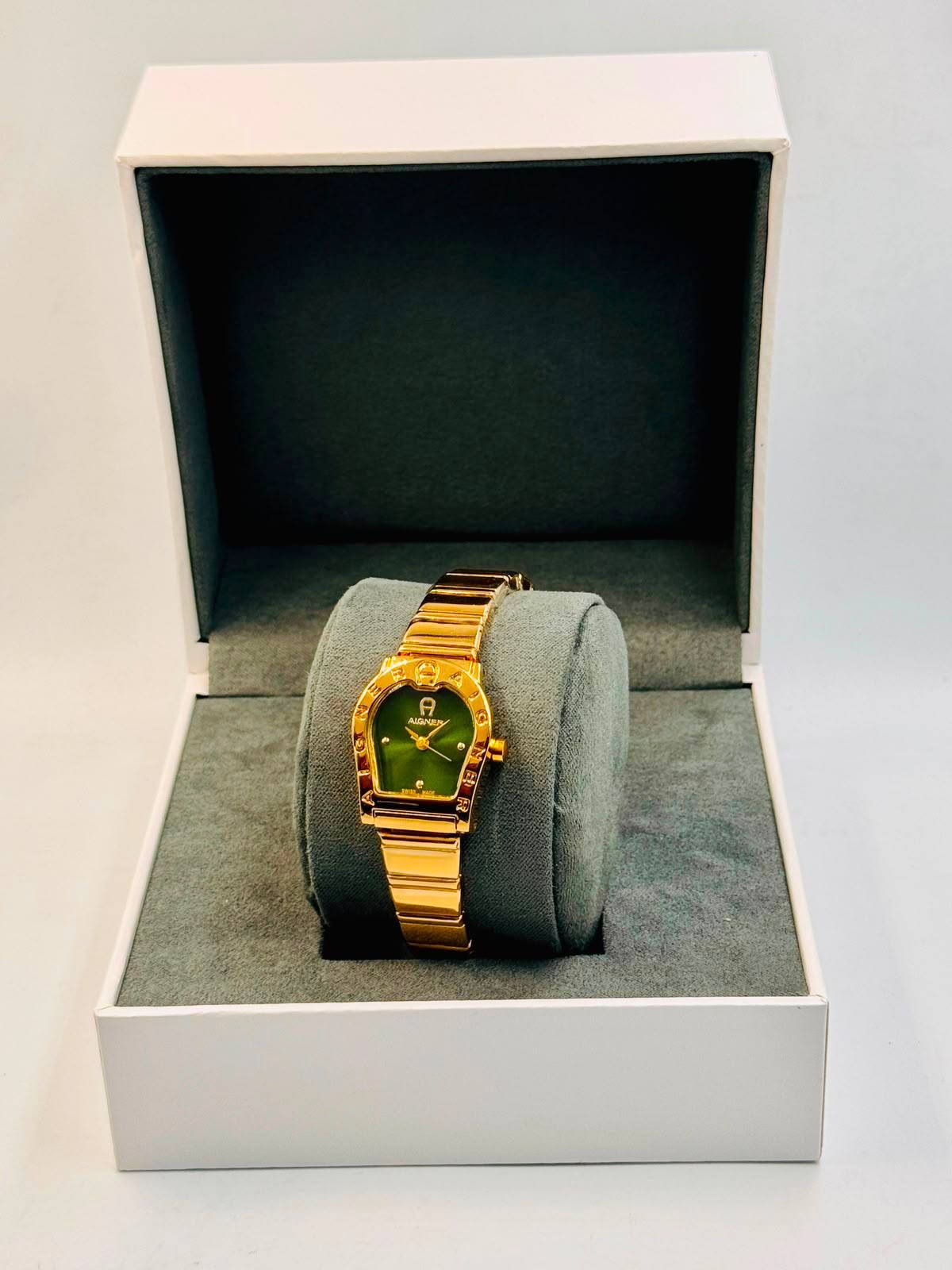 Aigner-Inspired Iconic Horseshoe Luxury Watch with Emerald Green Dial (Premium Quality) | D-E13 – Image 5