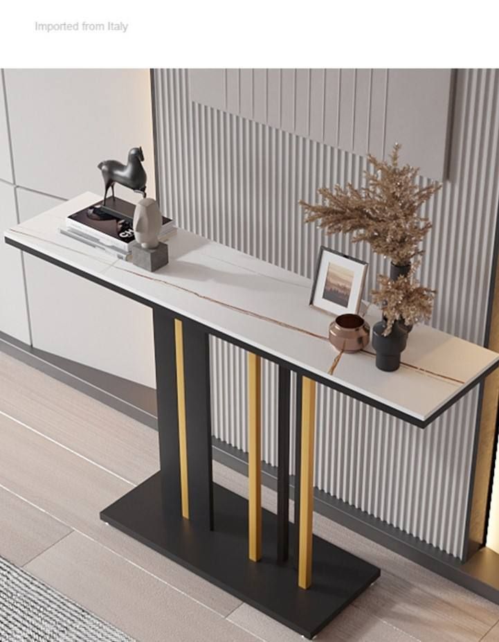 Modern Console Table with Marble Top and Gold Frame for Entryway UAE | D-E49 – Image 6