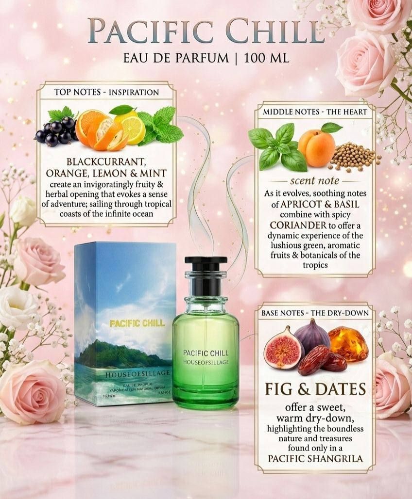 Pacific Chill by House of Sillage Eau De Parfum (100ml) | The Essence of Infinite Ocean Refreshment | D-E41 – Image 1