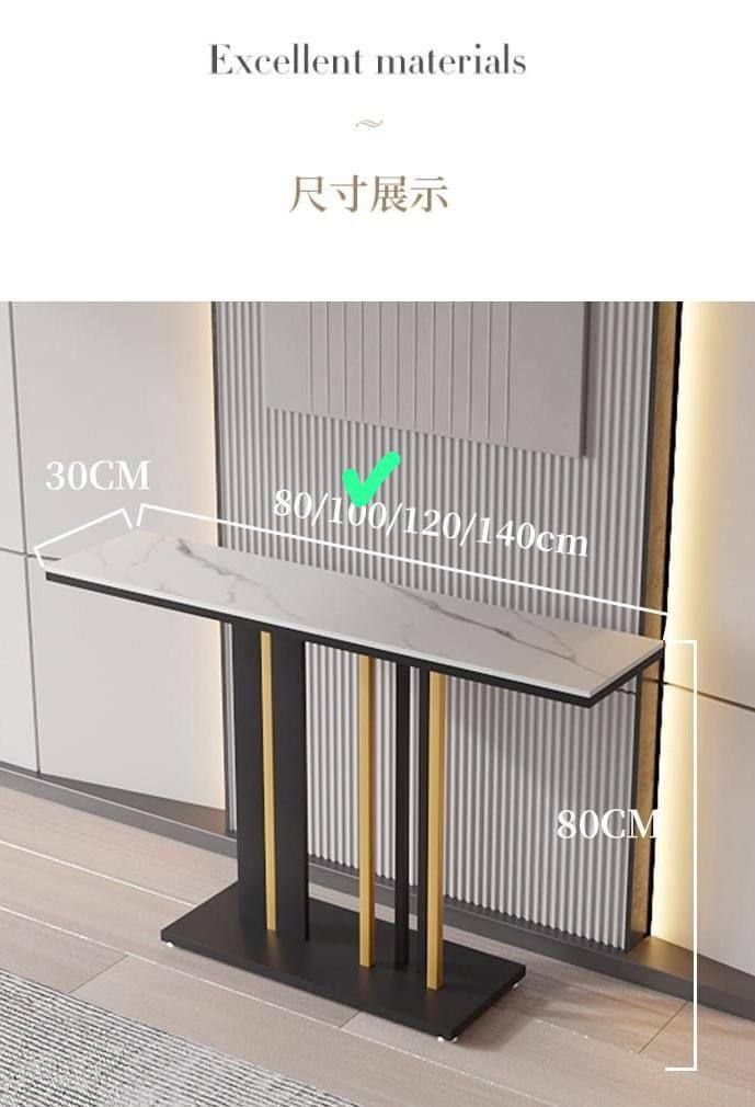 Modern Console Table with Marble Top and Gold Frame for Entryway UAE | D-E49 – Image 2
