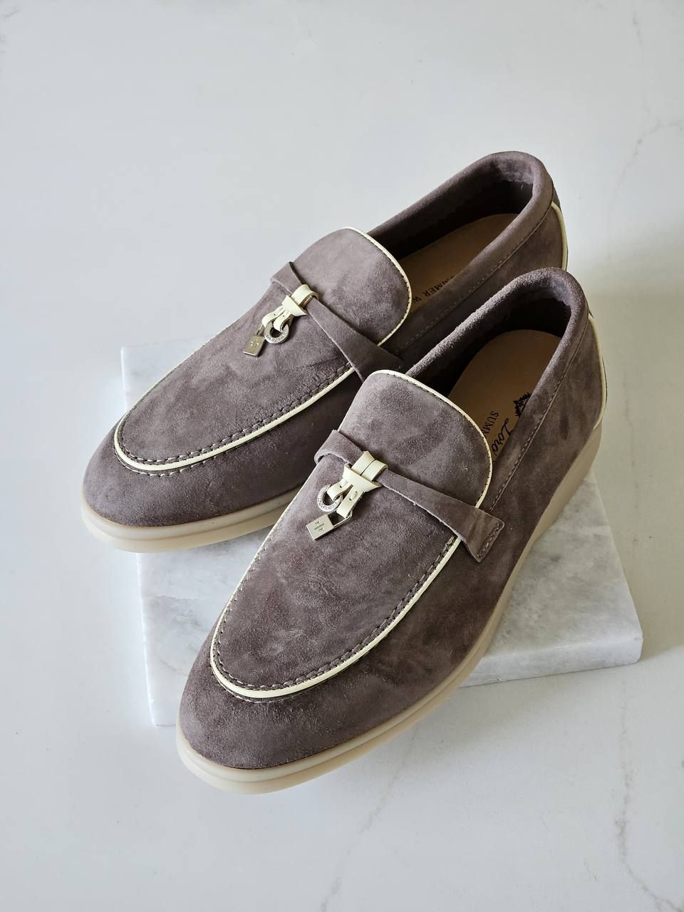 Loro Piana High Master Women's Suede Loafers | Ultimate Elegance & Comfort | UAE | D-E56 – Image 3