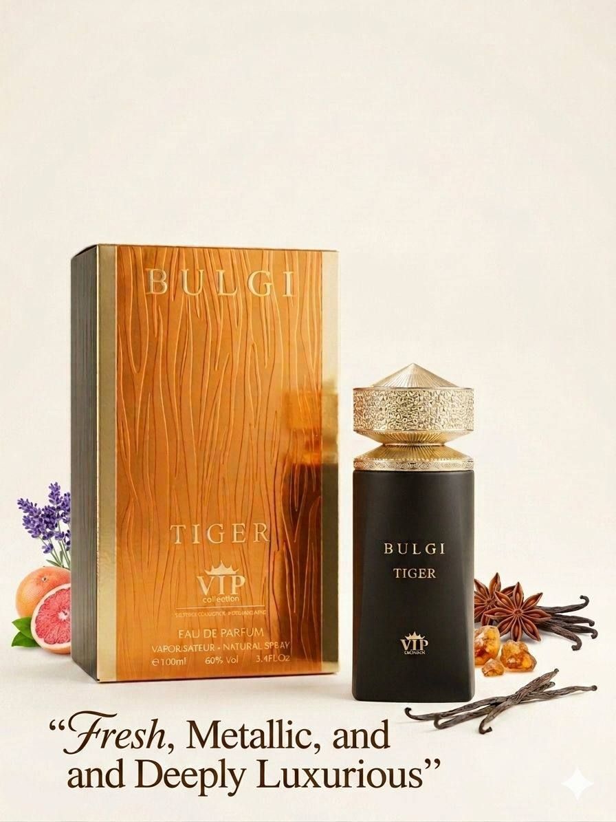 Bulgi Tiger Eau De Parfum (100ml / 3.4 FL.OZ.) | VIP Collection – Fresh, Metallic, and Deeply Luxurious | D-E41 – Image 1