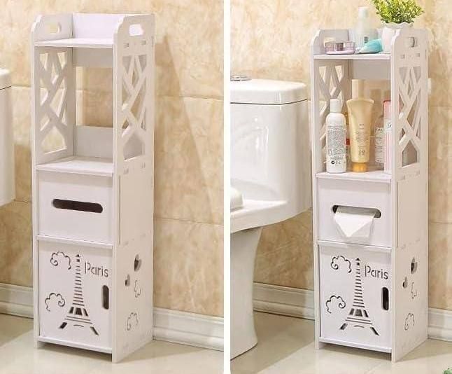 Slim Wall-Mounted Bathroom Side Storage Rack & Toilet Organizer UAE | D-E49 – Image 5