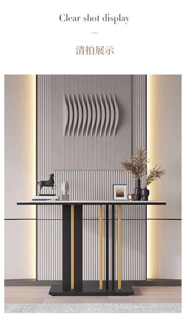 Modern Console Table with Marble Top and Gold Frame for Entryway UAE | D-E49 – Image 3