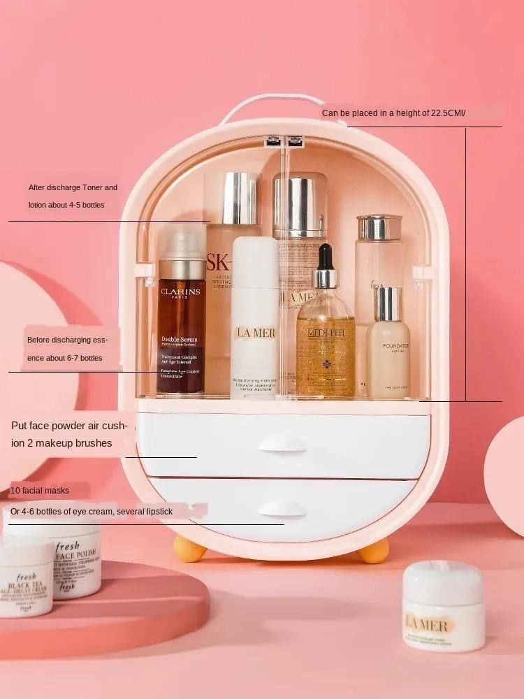 Portable Makeup Organizer Case with Clear Door and Drawers UAE | D-E49 – Image 1