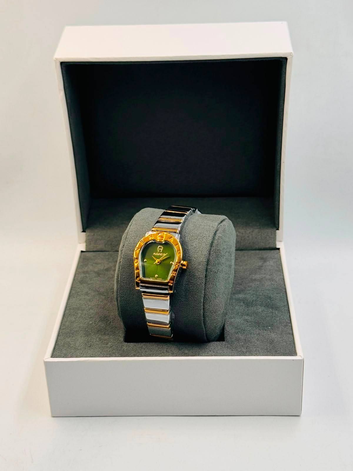 Aigner-Inspired Iconic Horseshoe Luxury Watch with Emerald Green Dial (Premium Quality) | D-E13 – Image 2