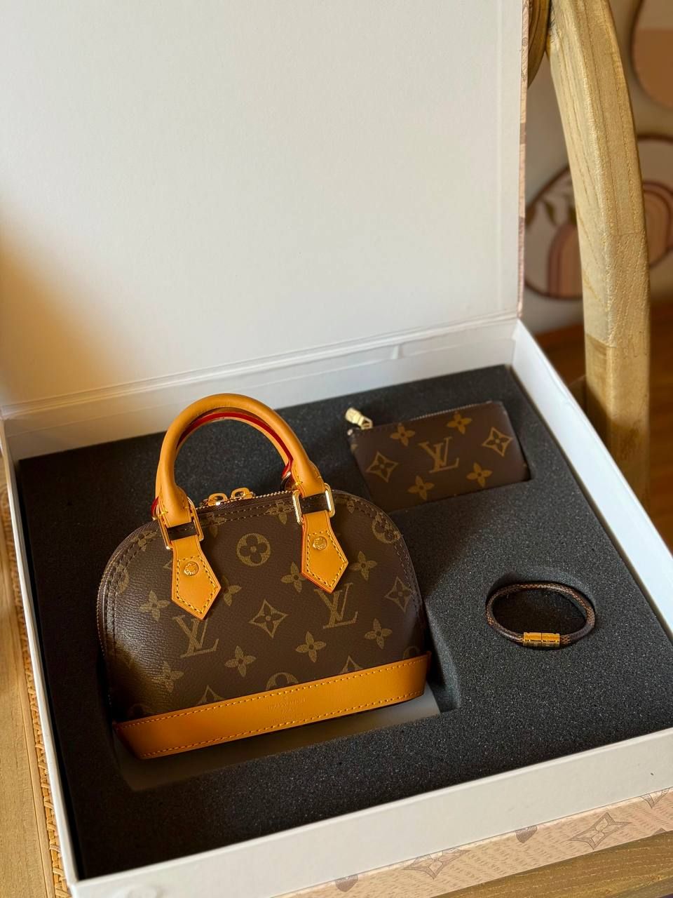 Louis Vuitton Alma Mini Complete Luxury Box Set High Master | Bag, Wallet & Bracelet UAE | D-E56 – Image 6