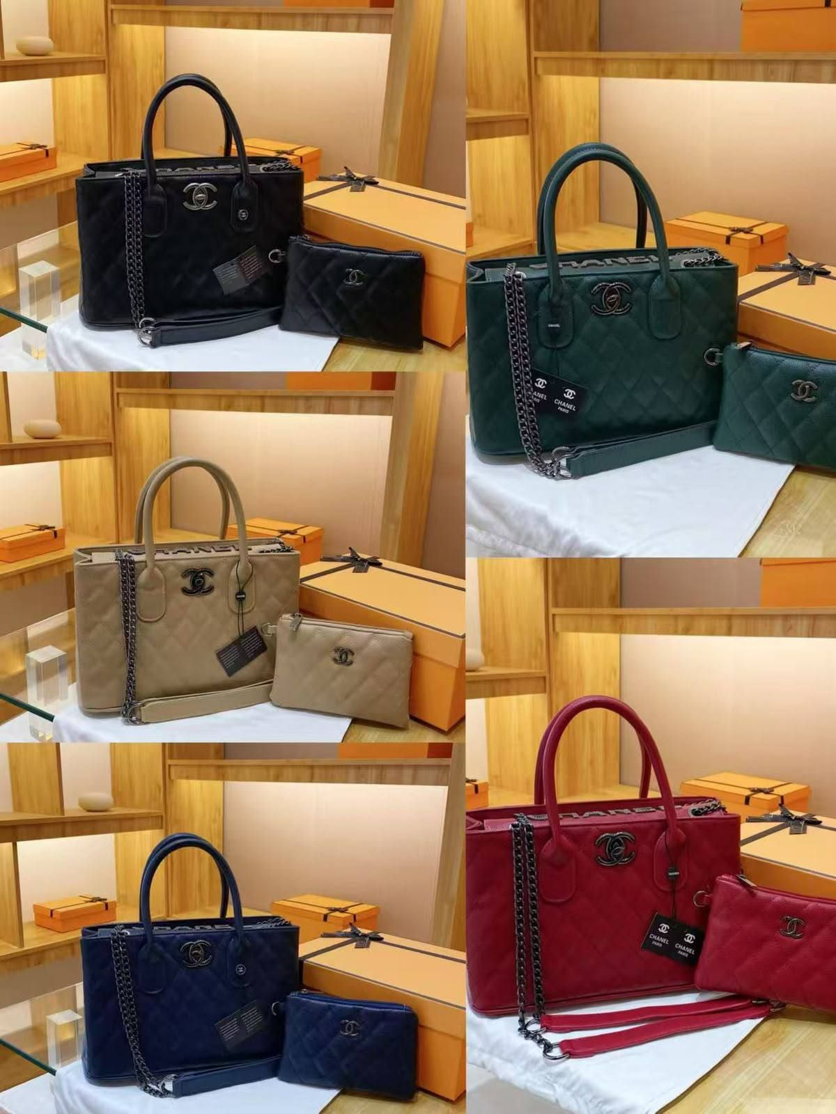 Classic Chanel Caviar Quilted Tote Bag Set with Matching Pouch - Premium Quality | D-E16 – Image 6