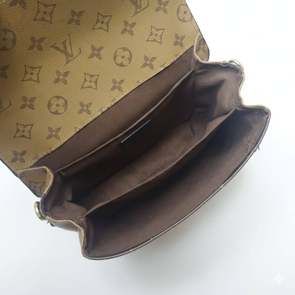 Classic Monogram Crossbody Bag with Gold S-Lock – Timeless Chic | D-E14 – Image 5