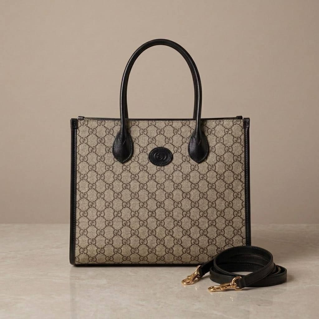 Classic Monogram Structured Tote Bag – Timeless Luxury Shoulder Bag | D-E15 – Image 3