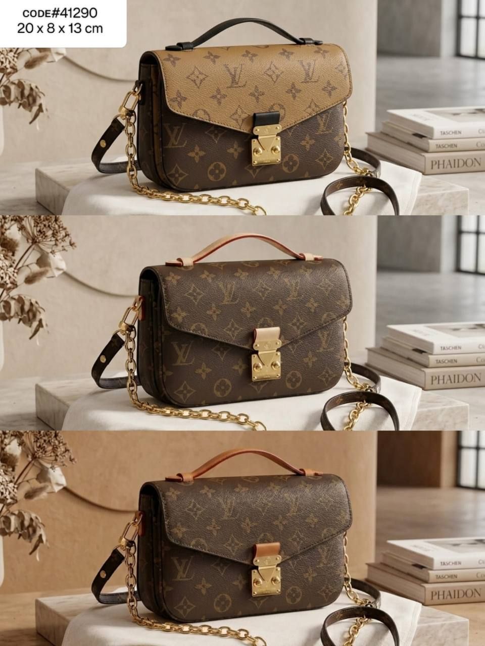 Classic Monogram Crossbody Bag with Gold S-Lock – Timeless Chic | D-E14 – Image 6