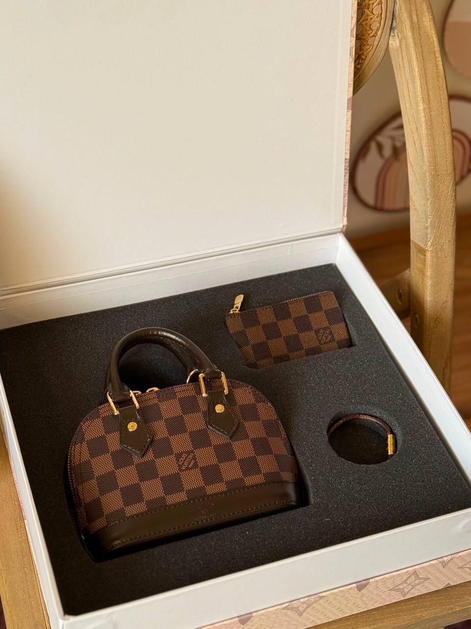 Louis Vuitton Alma Mini Complete Luxury Box Set High Master | Bag, Wallet & Bracelet UAE | D-E56 – Image 5