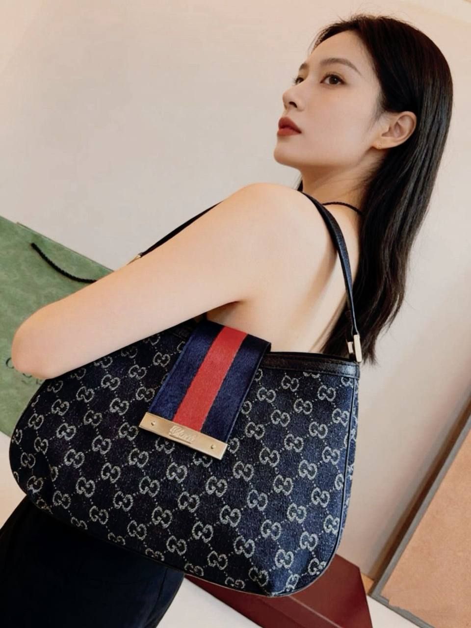 Classic GG Monogram Hobo Shoulder Bag – Timeless Luxury & Modern Appeal | D-E15 – Image 1