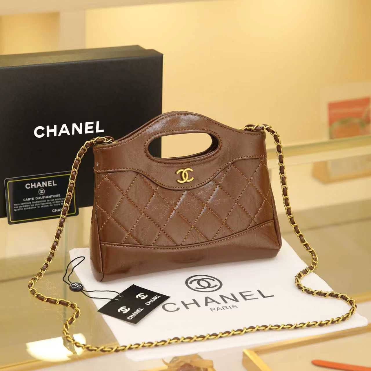 Chanel Mini Quilted Bag with Integrated Top Handle (21 cm) - Premium Quality | D-E16 – Image 4