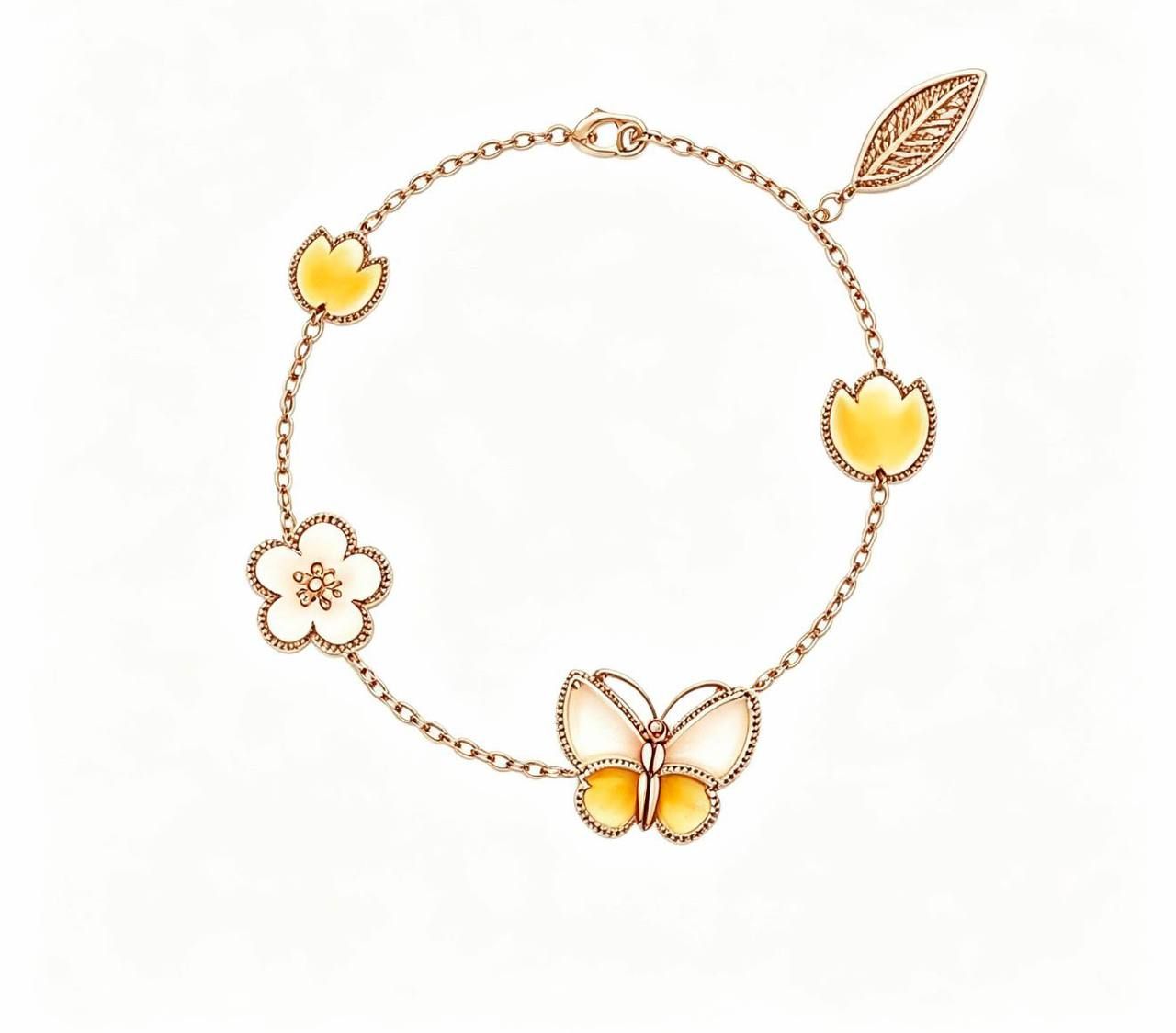 Van Cleef Butterfly Jewelry Set High Master | Necklace, Bracelet, Ring & Earrings UAE | D-E56 – Image 3