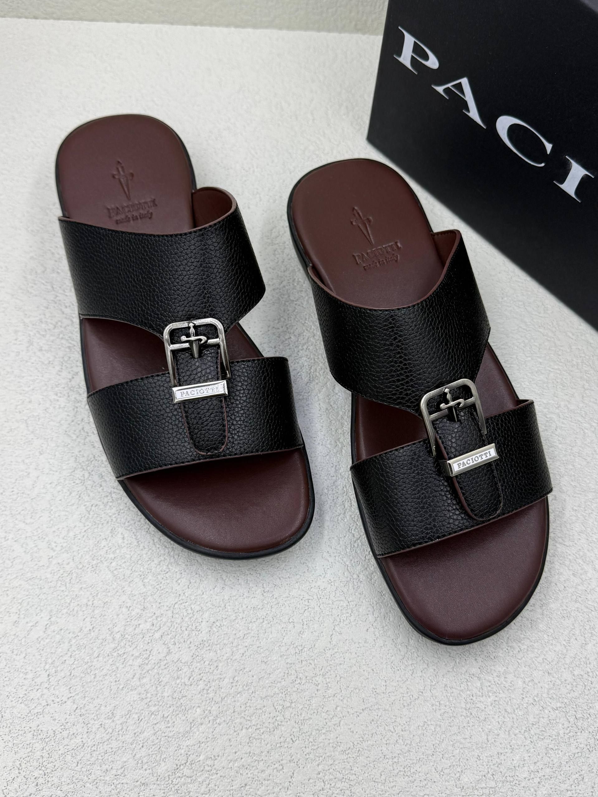 PACIOTTI Premium Men's Sandals - High-Quality Leather Slides | D-E46 – Image 4