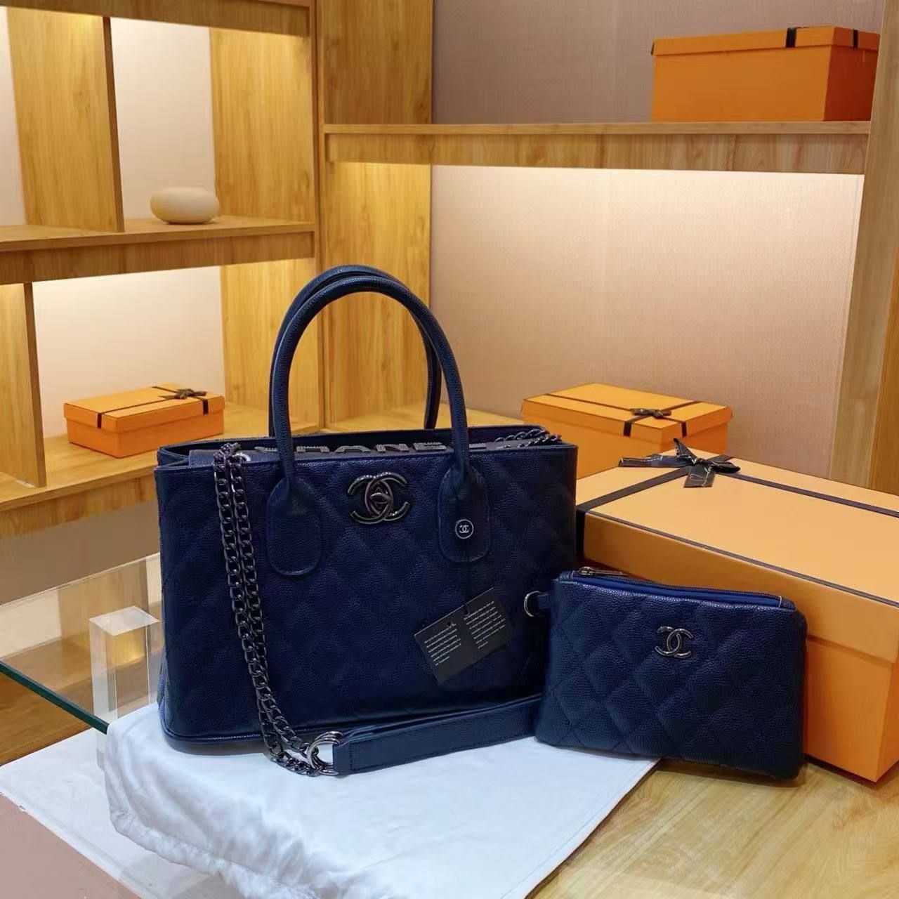 Classic Chanel Caviar Quilted Tote Bag Set with Matching Pouch - Premium Quality | D-E16 – Image 5