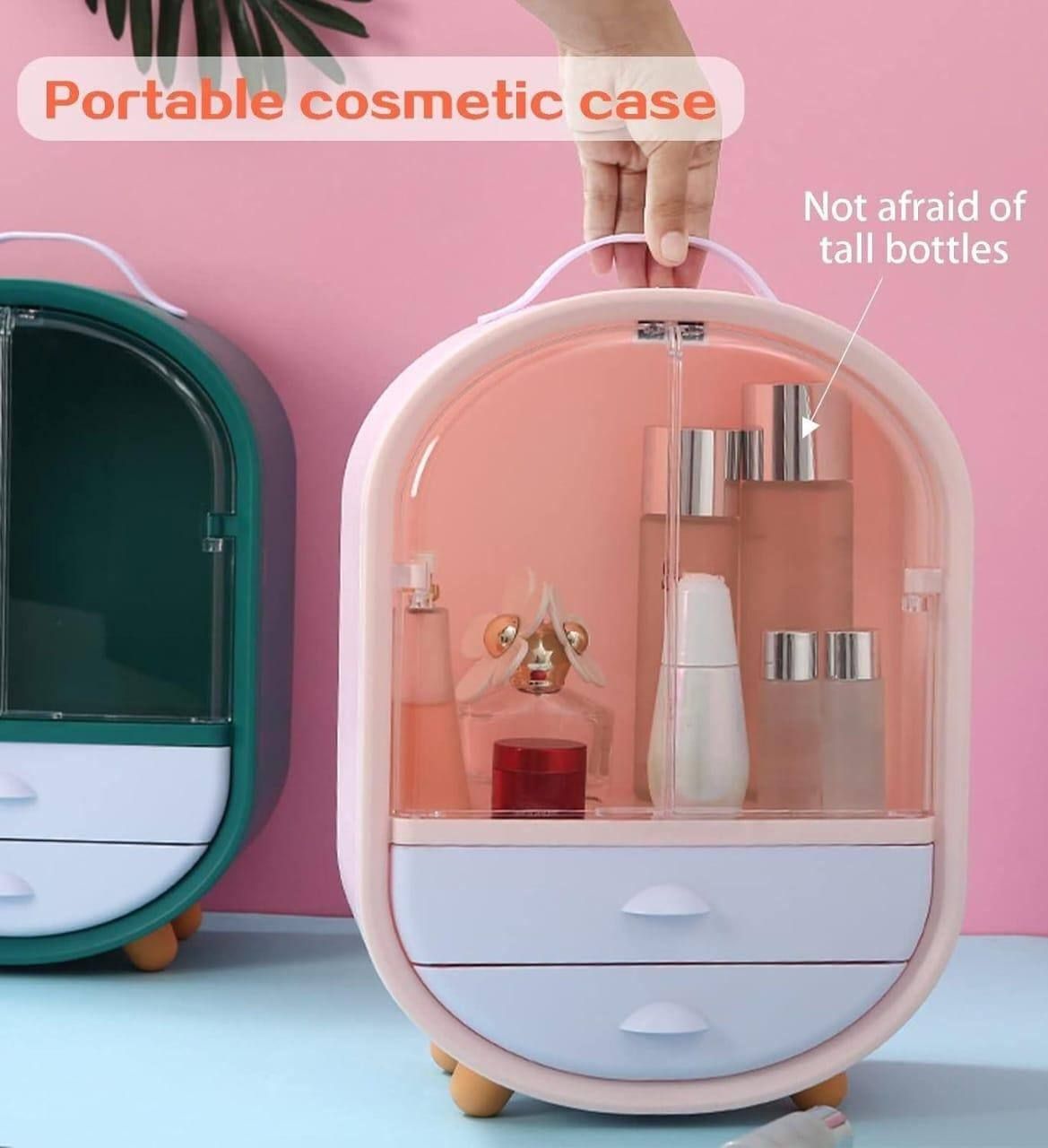 Portable Makeup Organizer Case with Clear Door and Drawers UAE | D-E49 – Image 2