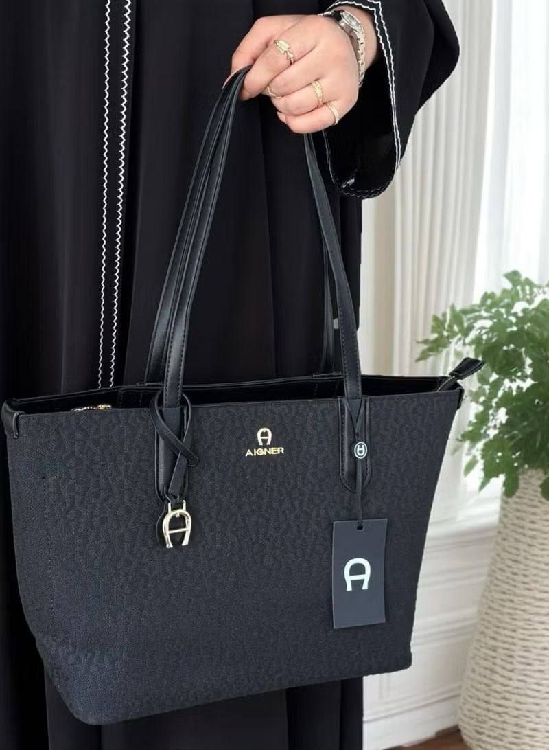 Luxury AIGNER Monogram Tote Bag – Timeless Sophistication & Contemporary Elegance | D-E23 – Image 2