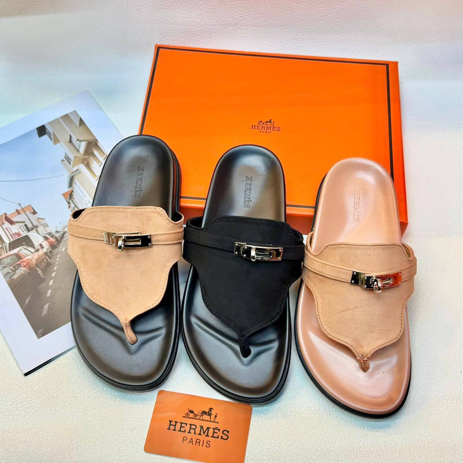 ​صندل هيرمز (Hermès Chypre) الفاخر – فخامة جلدية مريحة وأناقة صيفية متكاملة | D-A46 – Image 8