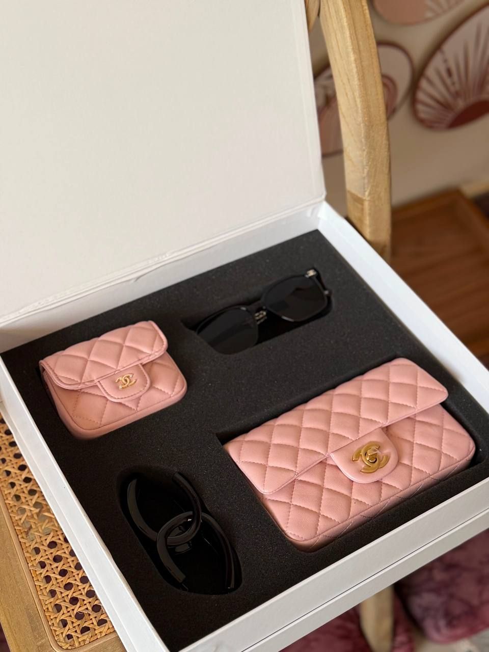 Chanel Complete Luxury Box Set High Master | Bag, Sunglasses, Wallet & Hair Claw UAE | D-E56 – Image 1