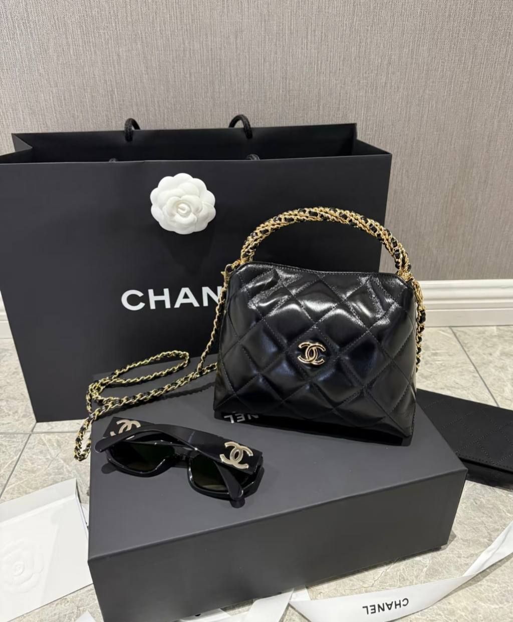 Chanel Mini Hobo Bag with Braided Chain Handle - Premium High Quality | D-E16 – Image 5