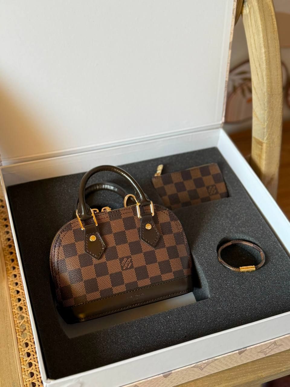 Louis Vuitton Alma Mini Complete Luxury Box Set High Master | Bag, Wallet & Bracelet UAE | D-E56 – Image 2