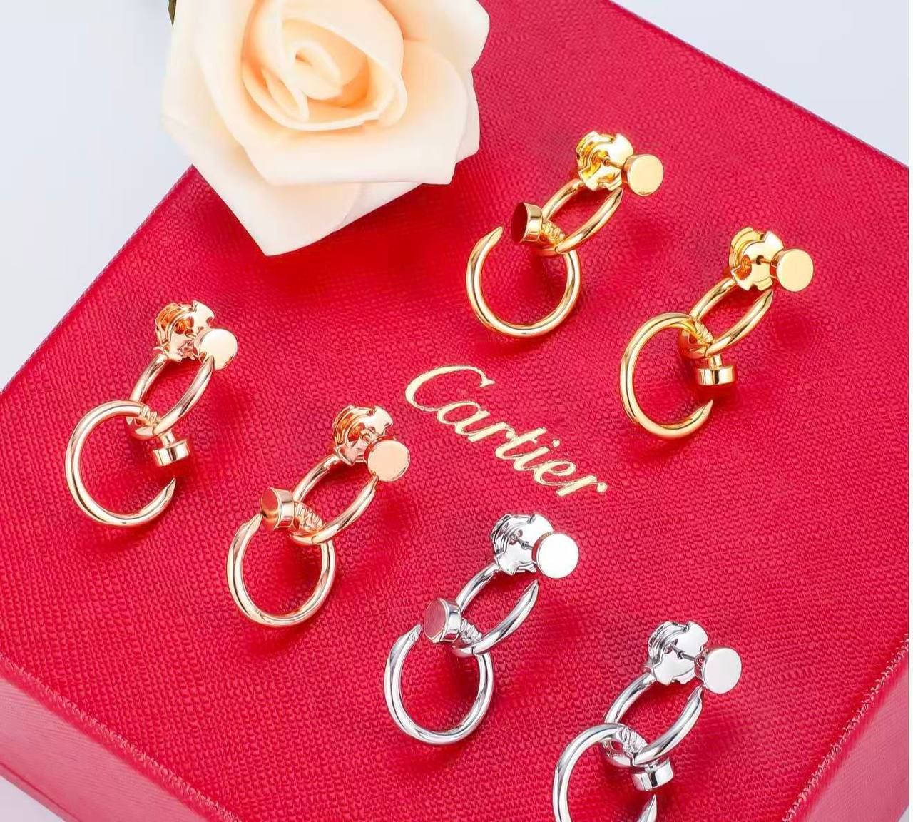 Cartier Nail Earrings for Women Copy One | Luxury Crystal Design & Fast Delivery UAE  | D-E26 – Image 1