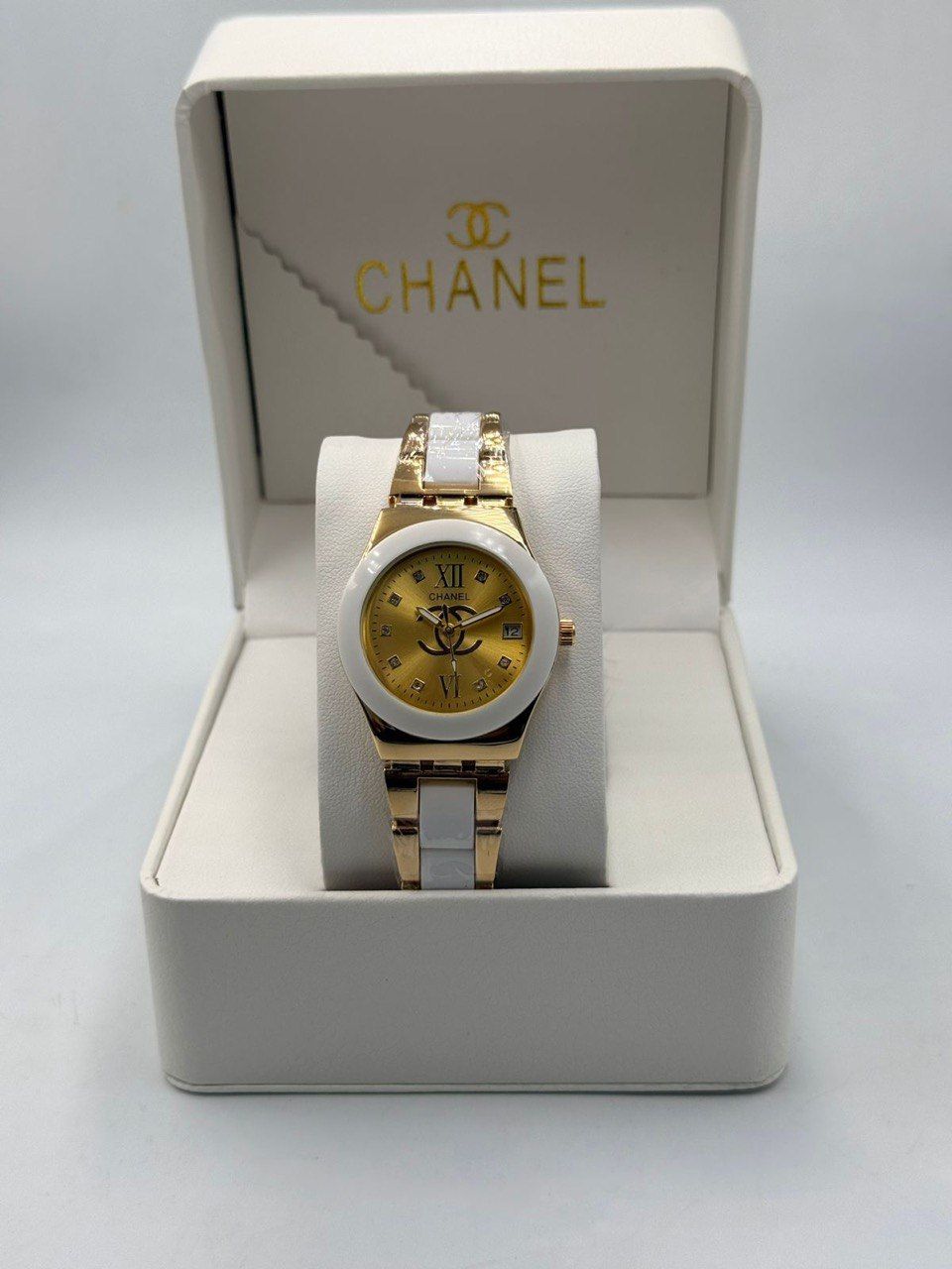 Chanel-Inspired Modern Ceramic & Gold Toned Sport-Chic Watch (Premium Quality) | D-E59 – Image 3