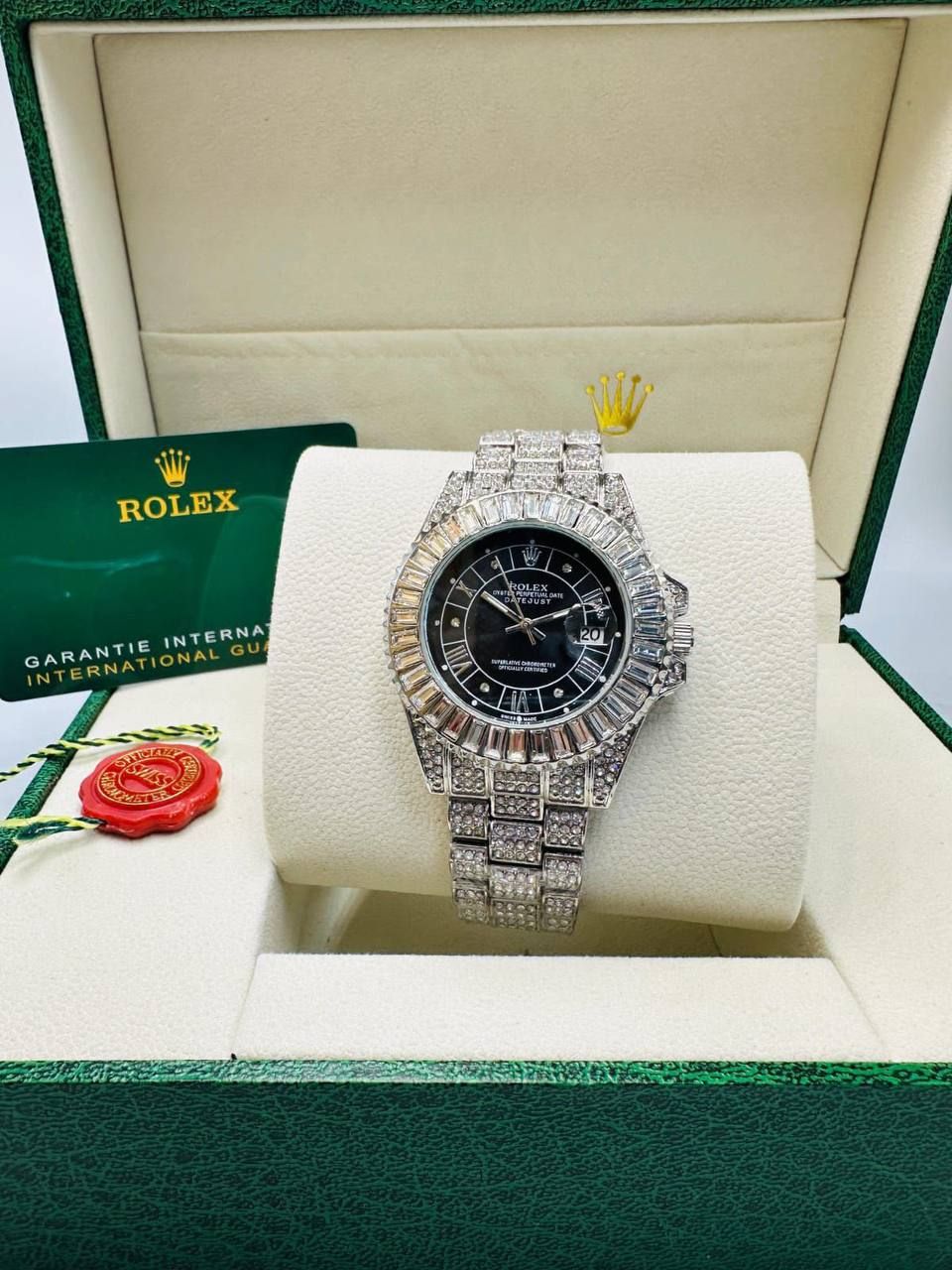 Luxury Fully Iced-Out Datejust Watch – Rolex-Inspired Masterpiece (Premium Copy 1) | D-E01 – Image 3