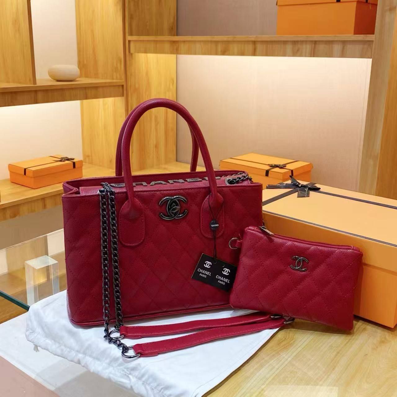 Classic Chanel Caviar Quilted Tote Bag Set with Matching Pouch - Premium Quality | D-E16 – Image 4