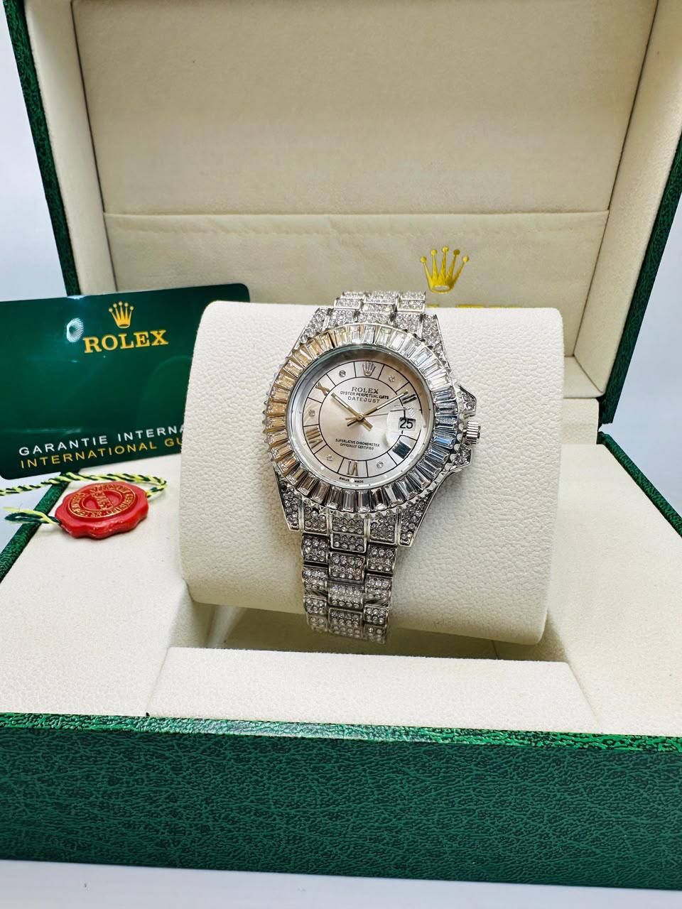 Luxury Fully Iced-Out Datejust Watch – Rolex-Inspired Masterpiece (Premium Copy 1) | D-E01 – Image 5