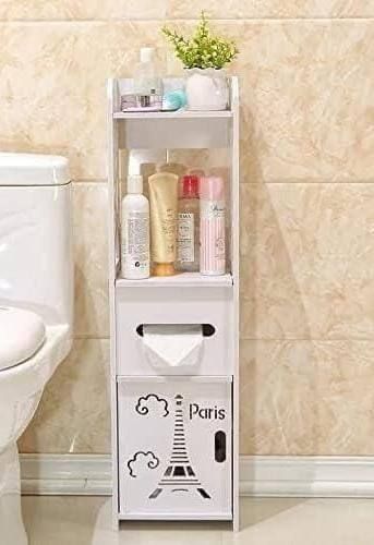 Slim Wall-Mounted Bathroom Side Storage Rack & Toilet Organizer UAE | D-E49 – Image 2