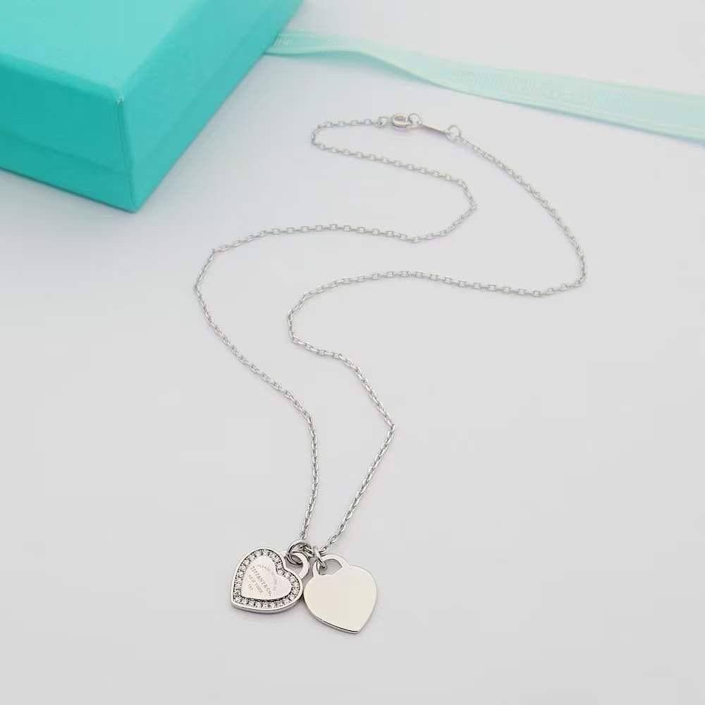 قلادة تيفاني آند كو دبل هارت (Double Heart) الناعمة – ماستر كوبي طبق الأصل | D-A27 – Image 3