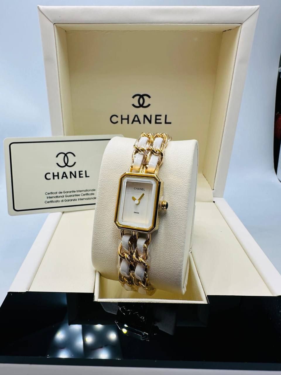 Chanel-Inspired Iconic Chain & Leather Woven Watch (Premium Quality) | D-E59 – Image 2