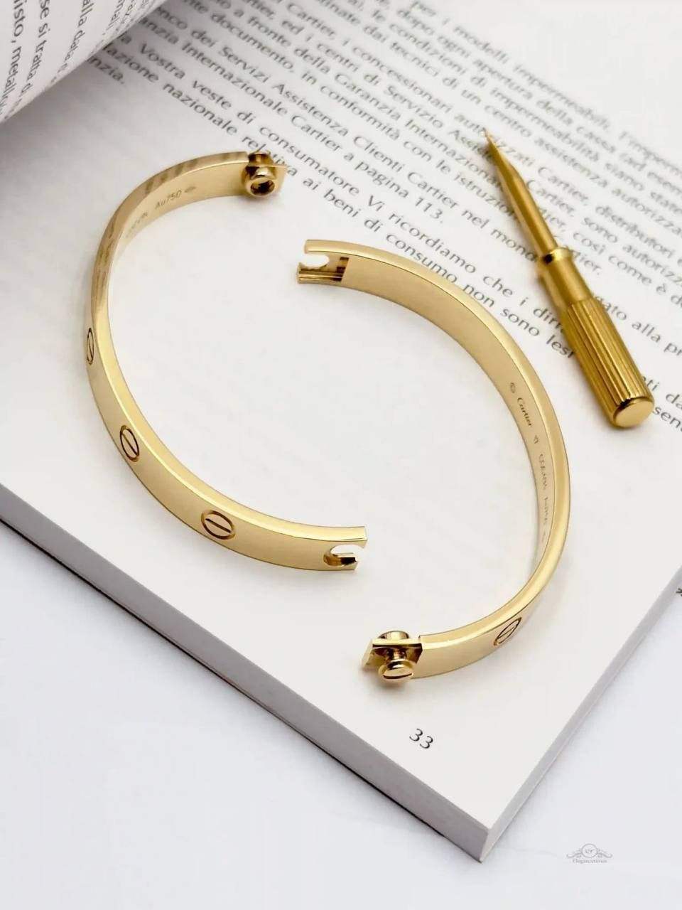 اسوارة كارتير (Cartier) الأصلية مع مفتاح الربط | فخامة الأساور النسائية باللونين الذهبي والفضي في الإمارات | D-A26 – Image 5