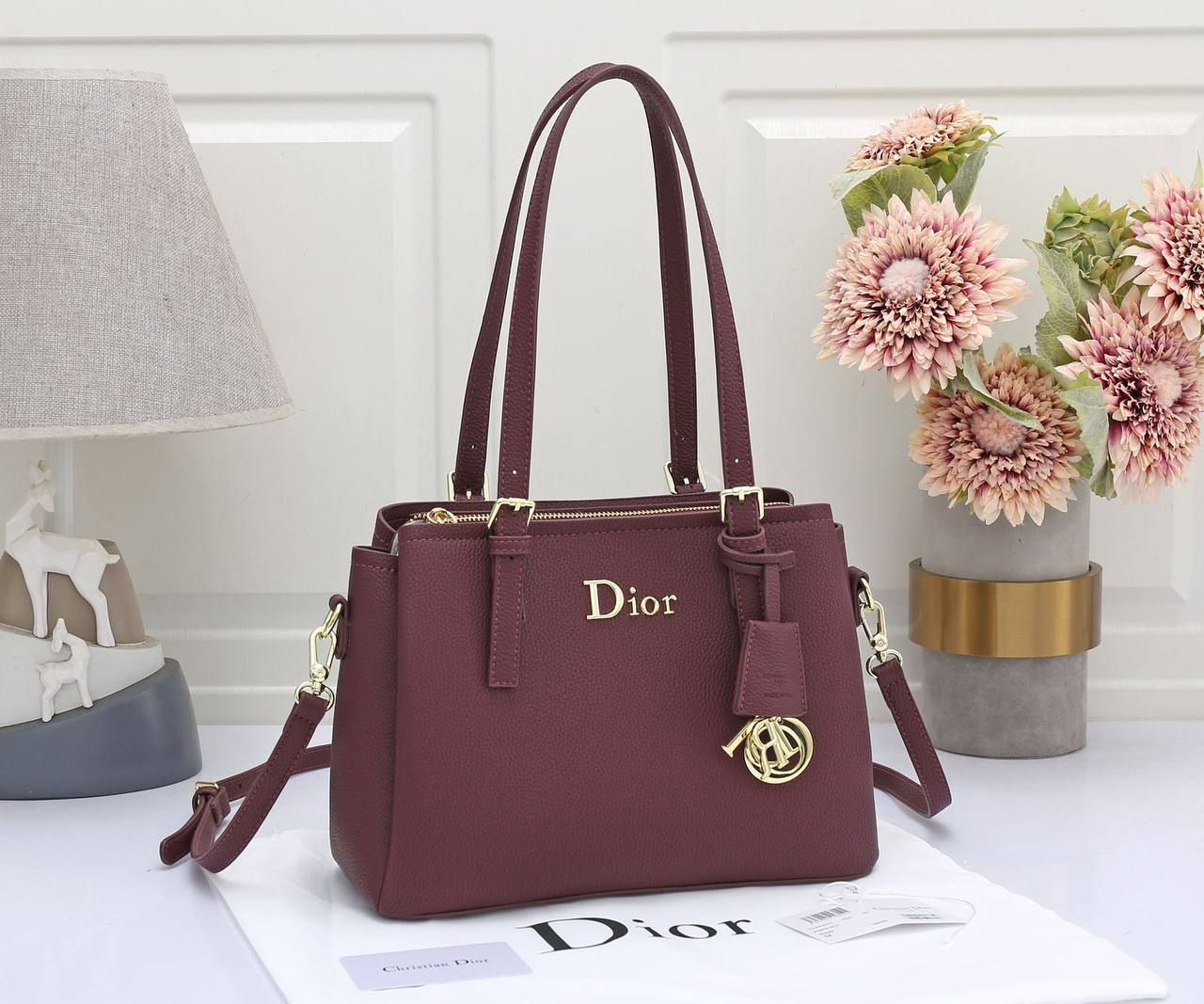 Dior Inspired Classic Pebbled Leather Tote Bag – Effortless Everyday Luxury | D-E19 – Image 2