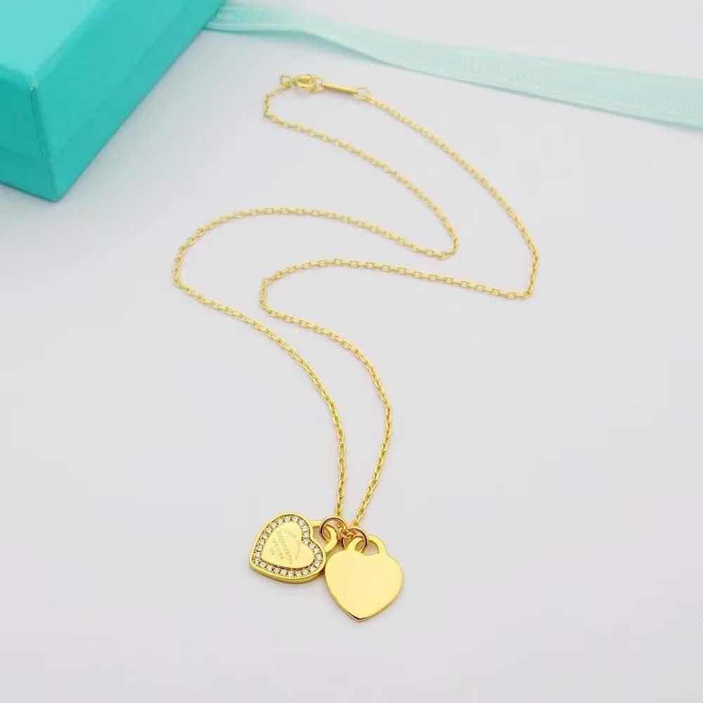 قلادة تيفاني آند كو دبل هارت (Double Heart) الناعمة – ماستر كوبي طبق الأصل | D-A27 – Image 4