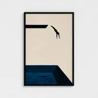 THE DIVER — Minimalist Surrealist Swimming Pool Wall Art – Image 3