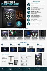 Electronic Dart Board with LED Lights – Image 4
