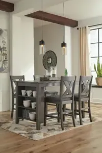 Caitbrook Counter Height Dining Table and 4 Barstools – Image 1