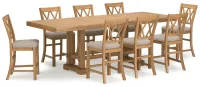 Havonplane Counter Height Dining Table and 8 Barstools – Image 1