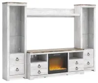 Willowton 4-Piece Entertainment Center with Electric Fireplace  – Image 1