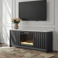 Cadmori 63" TV Stand with Electric Fireplace – Image 1