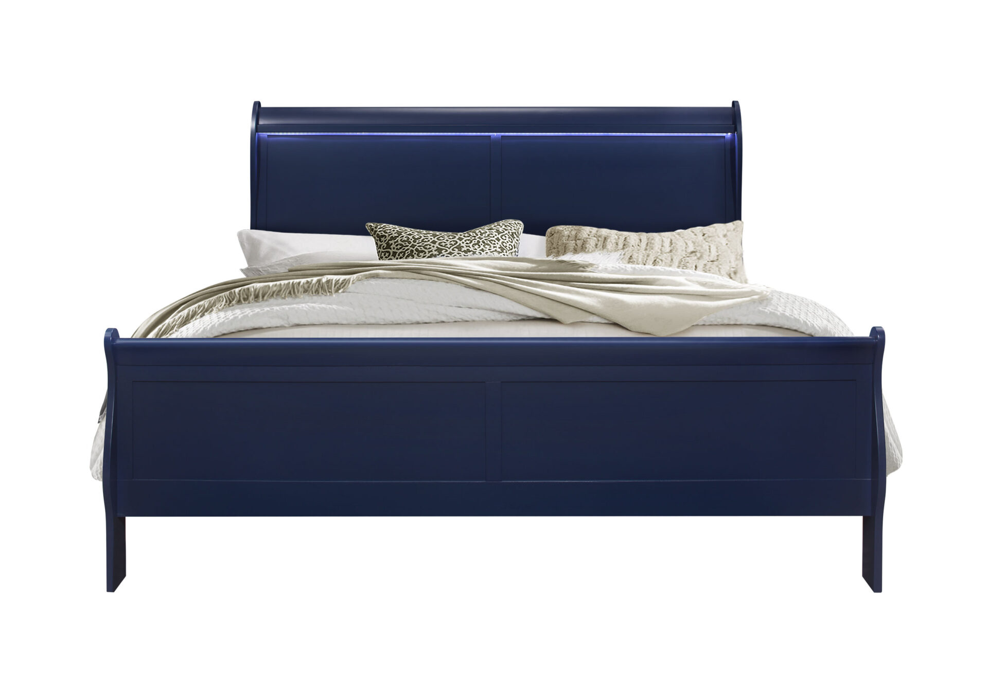  BLUE KING BED ROOM SET WITH LED – Image 2