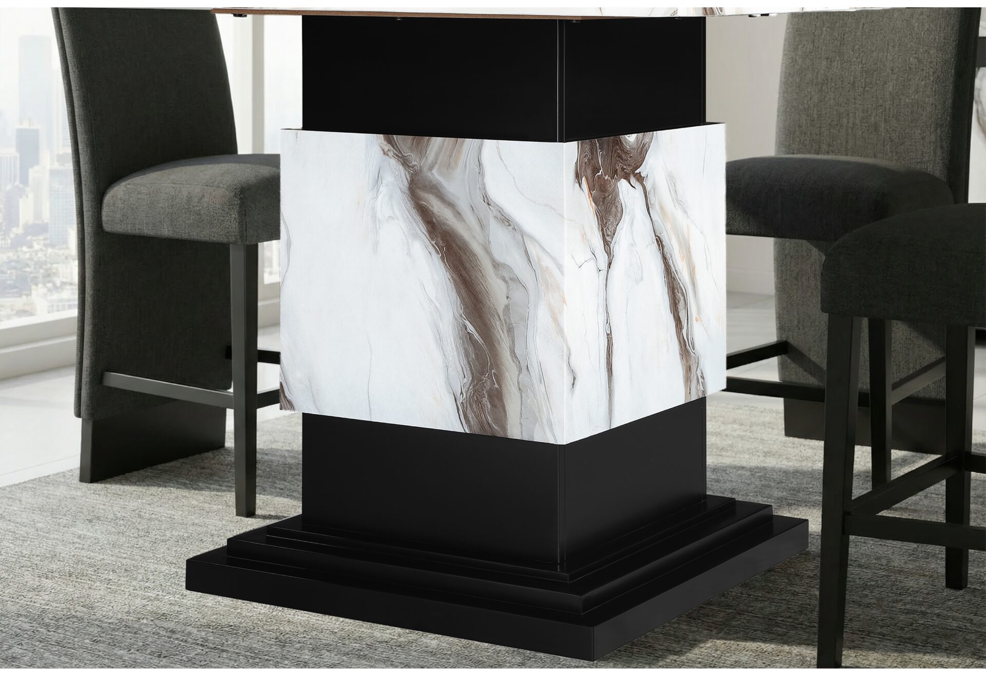 BAR TABLE AND 4 BAR STOOLS – Image 3