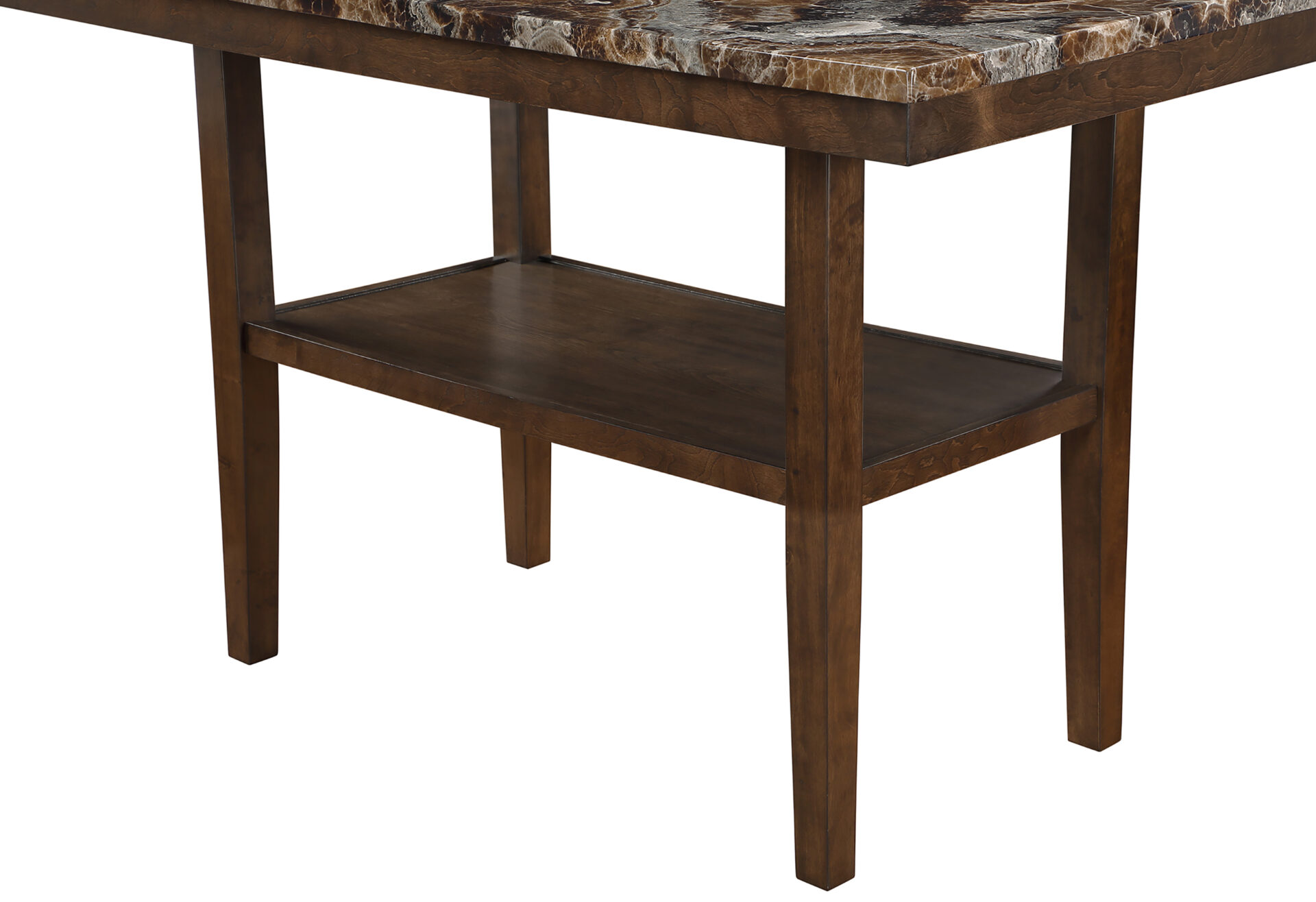 BROWN BAR TABLE WITH 4 BAR STOOLS AND BENCH – Image 4