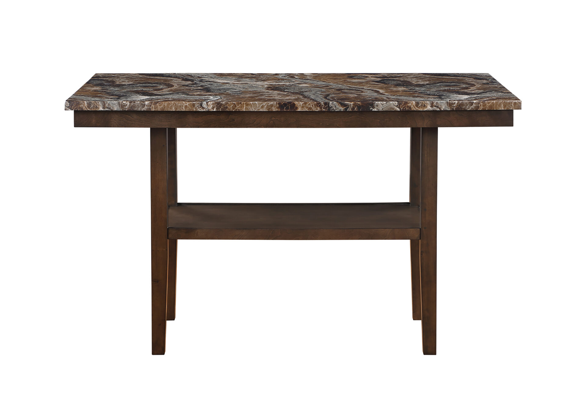 BROWN BAR TABLE WITH 4 BAR STOOLS AND BENCH – Image 2